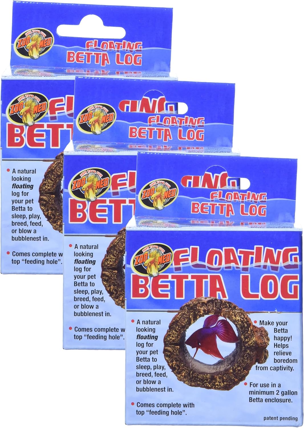 Zoo Med Floating Betta Log – Essentials for Fish - 2 oz. (Pack of 3)