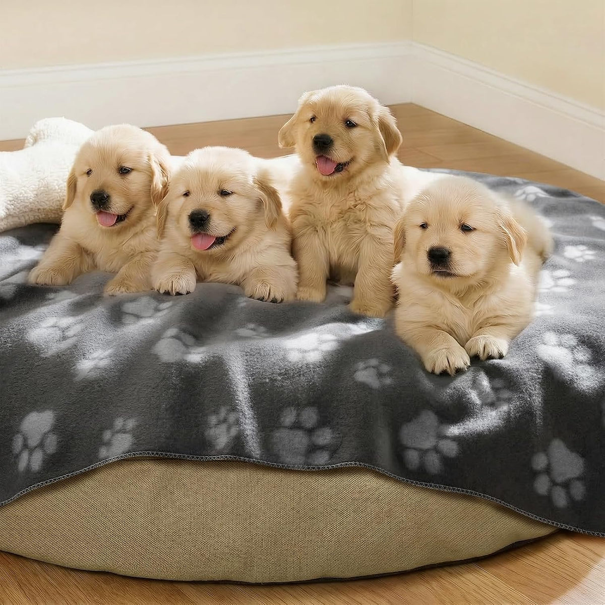 LINENLUX Fleece Dog Blankets 6-Pack - Grey / 31x24 inch (Pack of 6) - image 2
