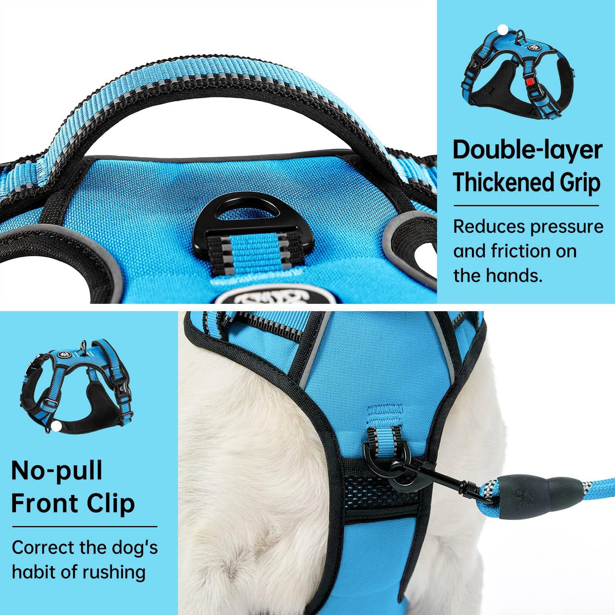 IVY&LANE No Pull Dog Harness for Medium Dogs - Blue / Large - image 2