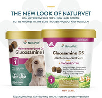 NaturVet Glucosamine DS Level 1 Maintenance, Joint Care Support Supplement for Dogs and Cats, Soft Chews, Made in The USA