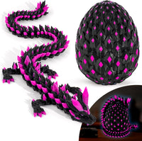 Waaaandefu 3D printed articulated dragon with matching egg in Void Amethyst - view 4