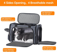 Cat Carrier Pet Travel Carrier by Airplane Approved Under seat - GREY - image 3