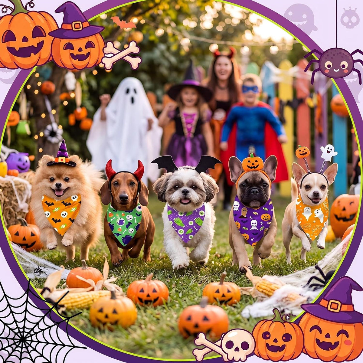 50 Pcs Halloween Dog Bandanas Bulk - 19.7 x 13.8 x 13.8 Inch / Halloween / 100 - image 4