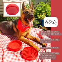 The Perfect Dish, Silicone Dog Bowl for Food & Water - Cherry / Medium (7.5” Across x 2.25” Tall) - image 2