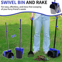 Pooper Scooper Large Swivel Bin & Rake with 160 Waste Bags - Blue1 - image 3