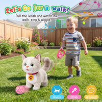 Ylpaprm interactive walking cat toy with leash and accessories, plush ragdoll kitten - view 5