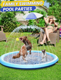 Splash Pad Non-Slip Dogs Cool Sprinkler Pool Extra Large Splash Pads – Fun for Kids & Family - 75 inch - image 2