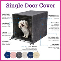 Pet Dreams Dog Crate Cover, 30" - Denim Blue / 24.0"L x 18.0"W x 19.0"H - image 3