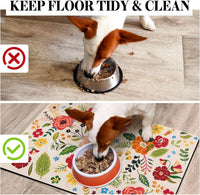 Dog Food Mats for Floors, Absorbent Dog Bowl Mat for Food and Water Dispenser, Quick Dry Cat Food - Beige / 20"L x 12"W - image 3