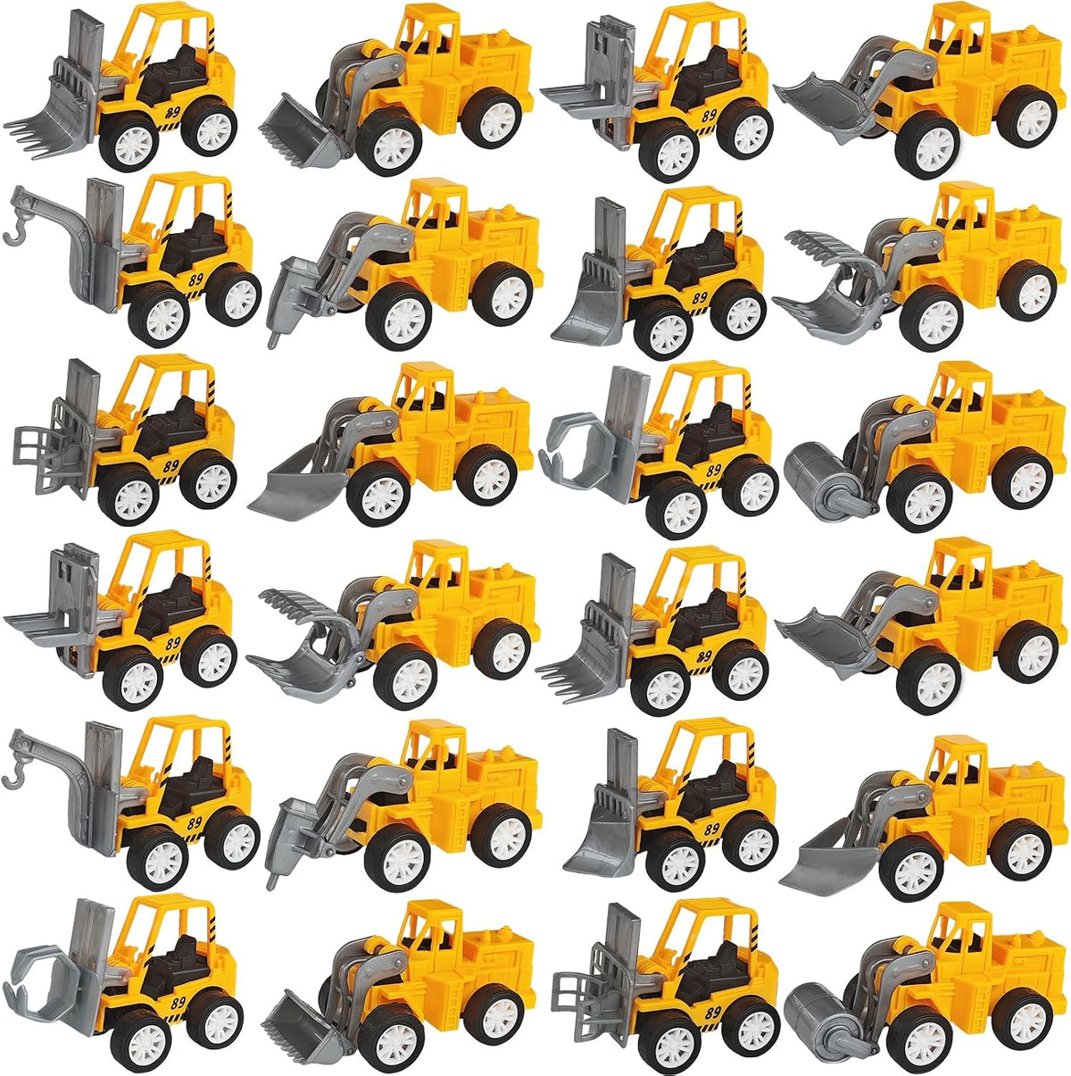 OJYUDD 24 mini pull back construction vehicles in yellow and black