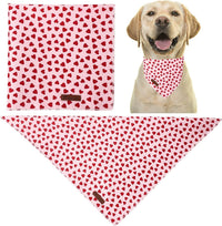 Summer Dog Bandana, UP URARA PUP Strawberry Triangle Bid Scarf for Medium Large Dogs, Cotton - HeartInPink B / L - image 2