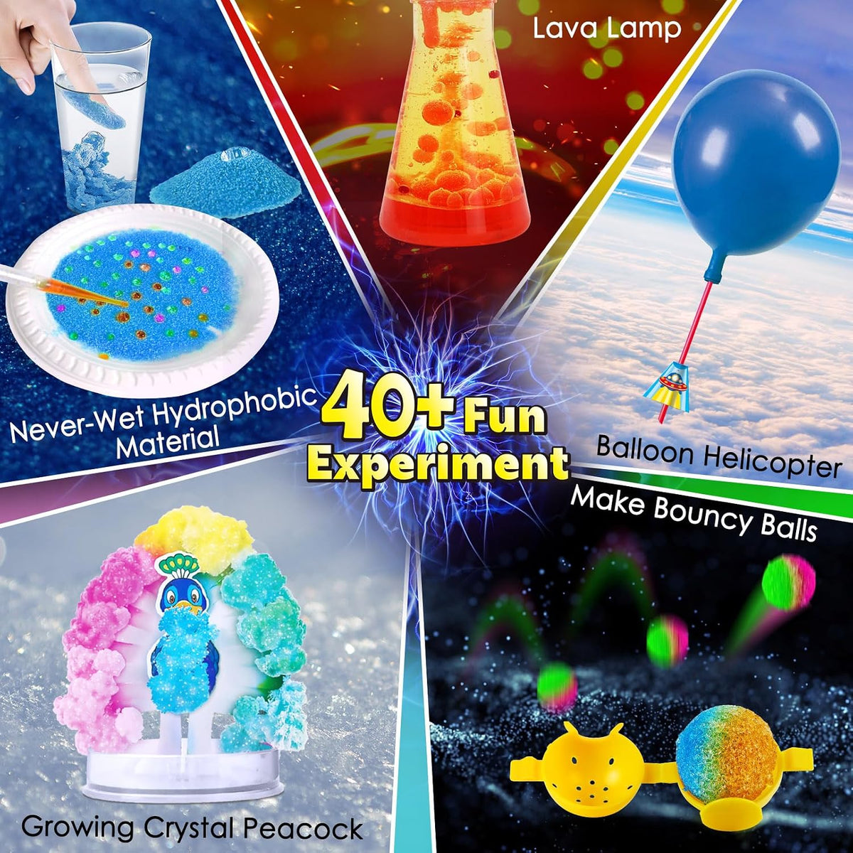 UNGLINGA 40+ Experiments Science Kit for Kids Chemistry Set STEM Toy – Fun for Kids & Family - 40+ experiments kit - image 2