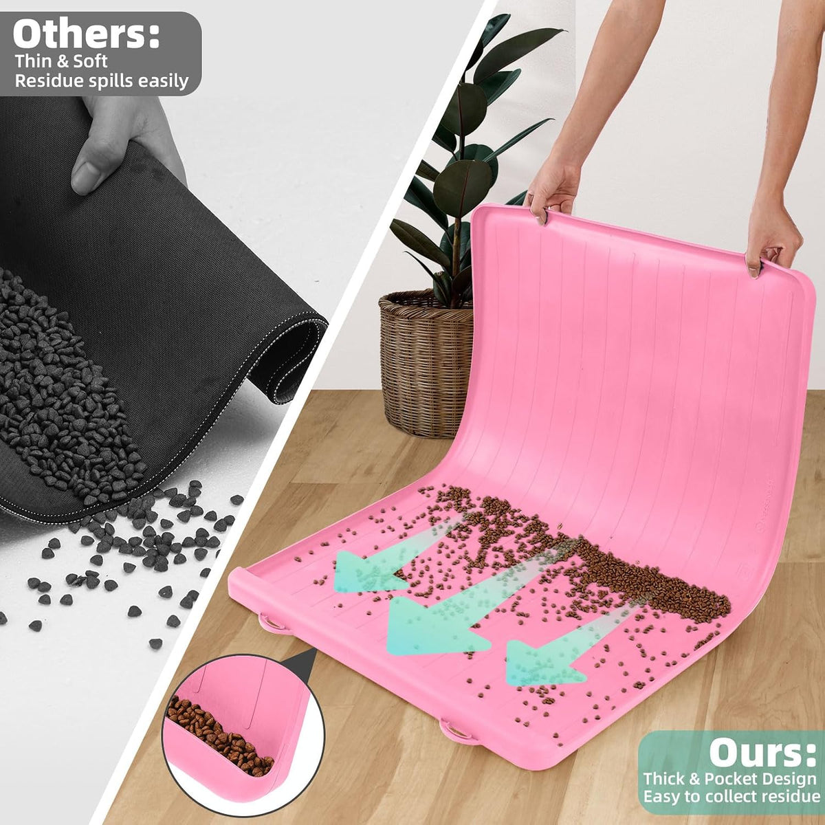 Dog Mat for Food and Water - Pink / 39.4"L x 27"W - image 4