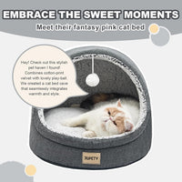 Cute Cat Beds for Indoor Cats, Cave Bed for Kittens - Medium / Dark Gray - image 3
