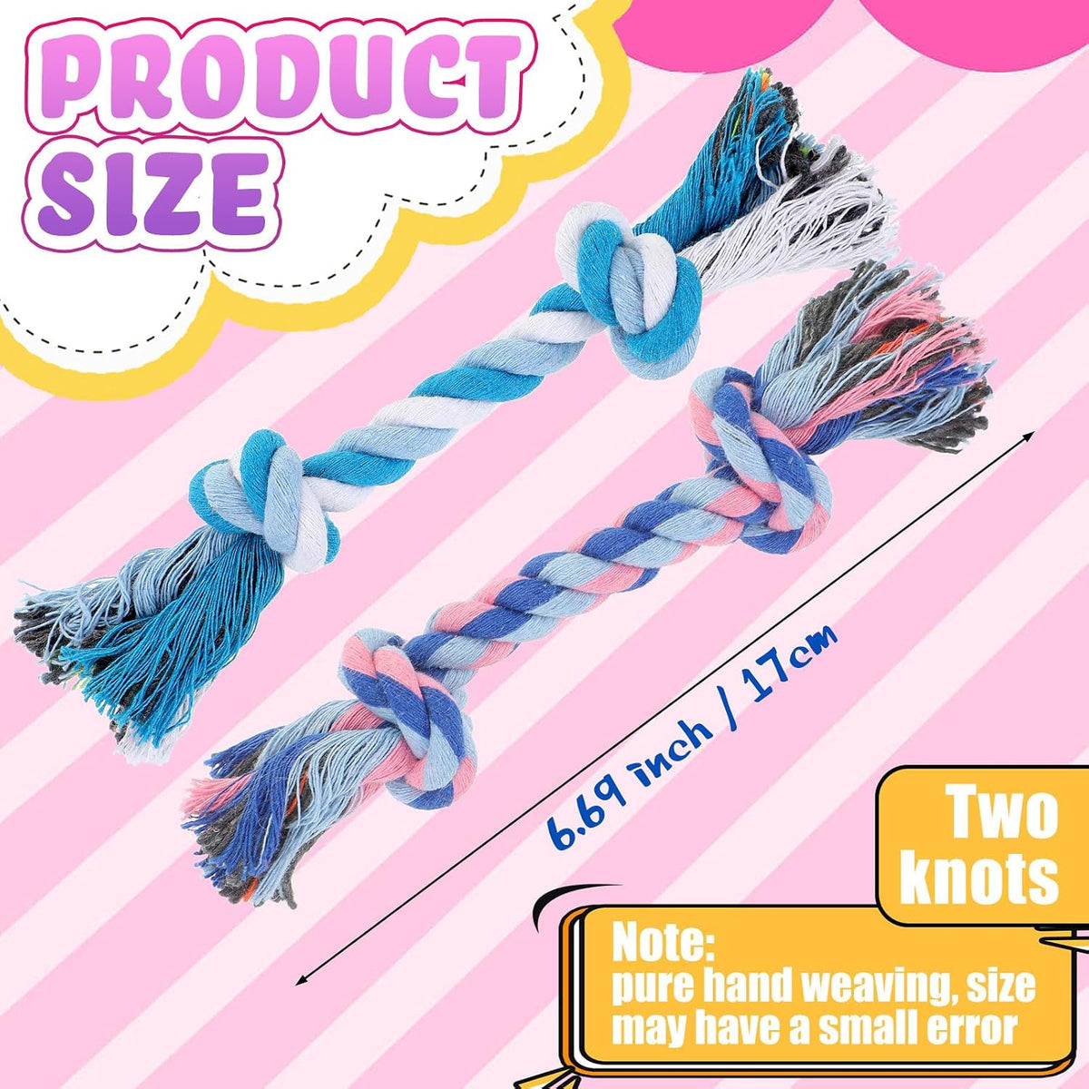 Paterr 12 Pcs Cotton Rope Toys for Small Dogs Puppy Teething – Essentials for Dogs - image 2