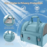 Expandable Large Cat Carrier Backpack, Supports up to – Essentials for Dogs - 16.5"L x 10.2"W x 15.8"H / Polar Blue - image 4