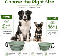 OHMO Collapsible Dog Bowls for Pet Travel, Coral&Brick Red - 2x12oz / Camo&Sage Green - image 2