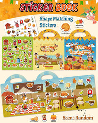 Benresive Reusable Sticker Book, Travel Stickers for Kids - Thanksgiving - image 2