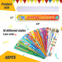 POPLAY 48 pack Christian slap bracelets with Bible verses, crosses and doves - view 3