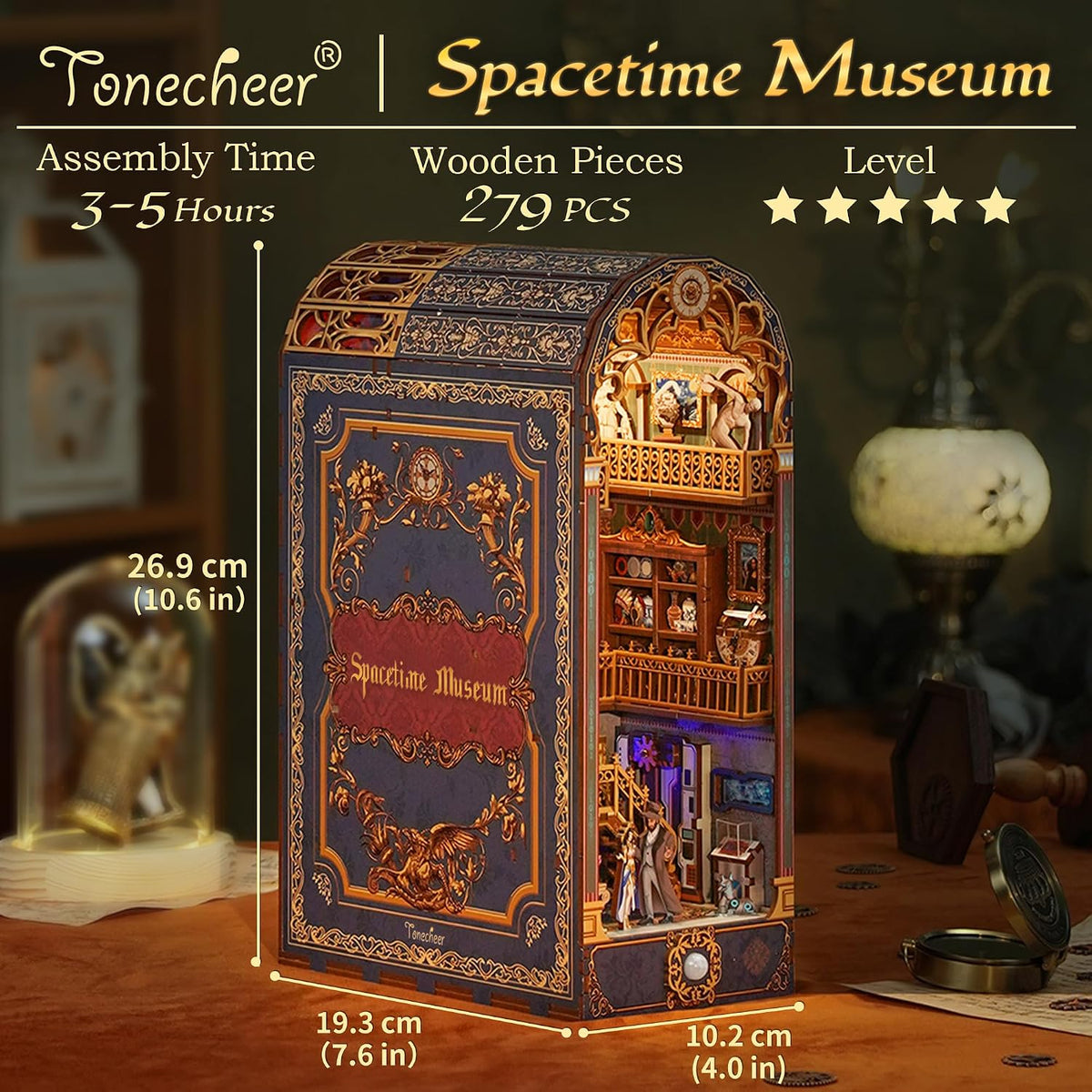 Tonecheer DIY Book Nook Kit 3D Wooden Puzzle Fairy Tale Miniature - Spacetime Museum - image 2