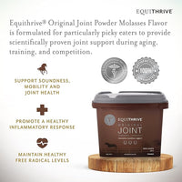 Equithrive Original Joint Supplement Powder with Resveratrol and Hyaluronic Acid for Horses, Equine Care, Molasses Flavor, 2 lbs