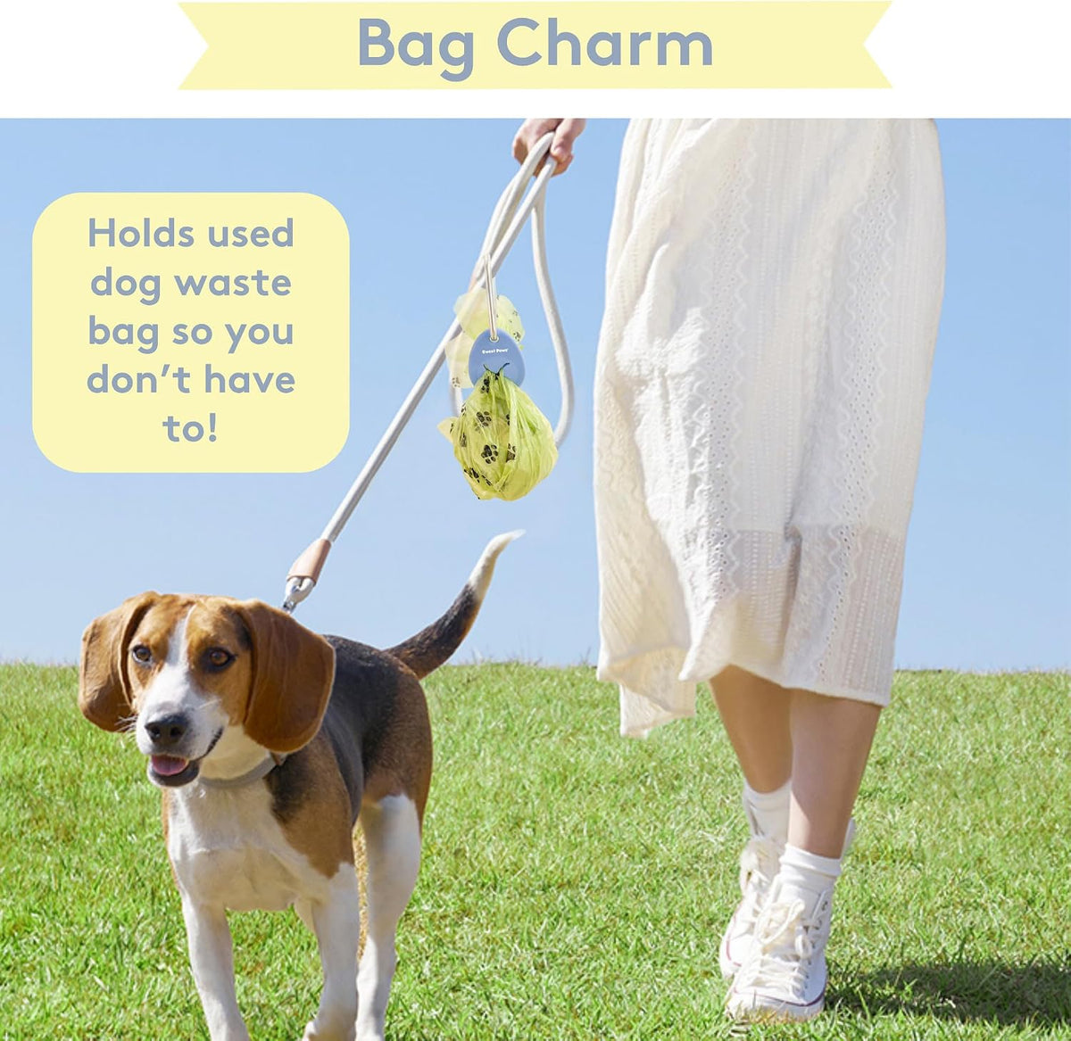 Dog Poop Bag Holder Charm for Hands-Free Carry of Used Poop Bag - Azure - image 2