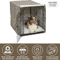 MidWest Homes for Pets Medium Dog Crate Cover - Brown Geometric Pattern / Fits 42 Inch Crate - image 3