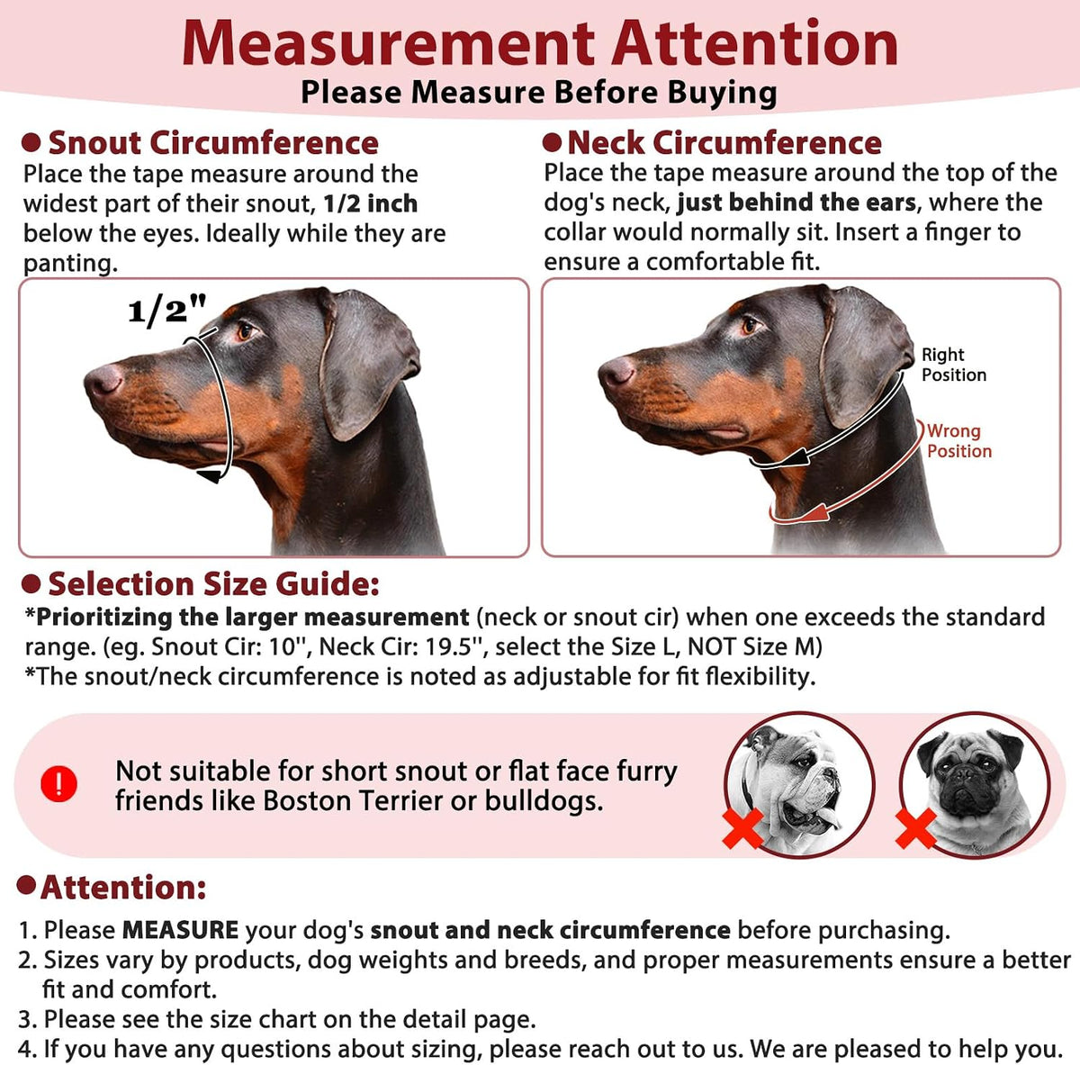 Soft Dog Head Collar, Patented Padded No Pull Training Head Halter – Essentials for Dogs - Red / L (Snout 9.5"-14") - image 3