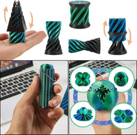 Four 3D printed Halloween spiral pumpkin passthrough fidget toys - view 19