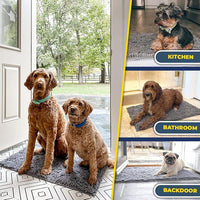 Muddy Mat® Shown on TV – Super Absorbent Microfiber Dog Door Mat for Muddy Paws, Non-Slip Washable Pet Rug, Quick Dry Chenille Entryway Carpet, Machine Washable Indoor Outdoor mat, Grey 60"x24"