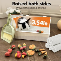 Large Rabbit Litter Box Bunny Potty Training Corner Litter Pan Comes - White - image 3