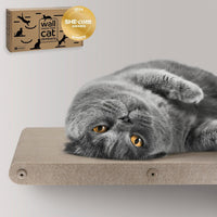 Cat Wall Shelves Set, Indoor & Outdoor by Pryde Pets - Oatmeal / 1 Long Cat Climber
