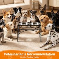 Elevated Dog Bowls Raised Pet Feeder Cat Food Water Diner Stand Set – Essentials for Dogs - M/10.7" Height - image 4