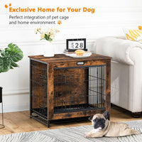 HOOBRO Dog Crate Furniture, 38.6" Large Dog Kennel Indoor - 25.2"L x 19.7"W x 23.6"H / Rustic Brown - image 2