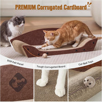 26'' Cardboard Cat Scratcher Bed for Indoor Cats, 1PC, Brown – Essentials for Cats - 1PC-Camel - image 4