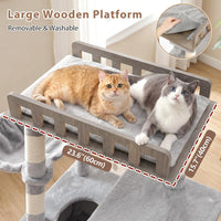 Maine Coon Cat Tree, Heavy Duty Cat Tower for 20 lbs+, GCT033G – Essentials for Cats - 60 inches / Light Gray - image 2