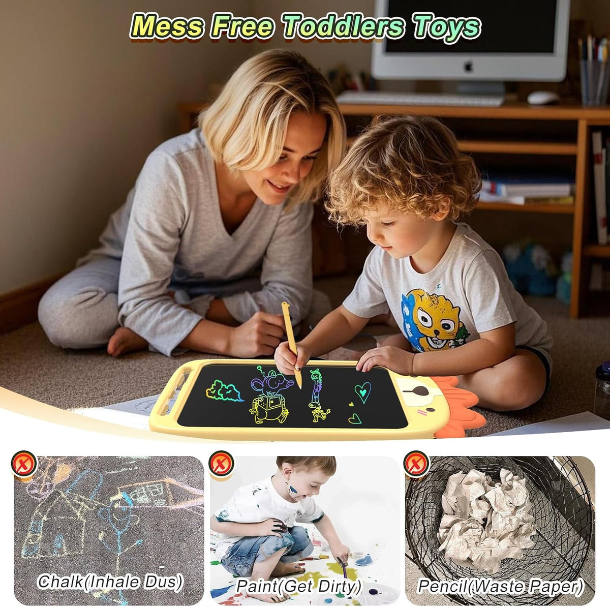 CHAFEGY lion LCD writing tablet for kids, 10 inch colorful doodle board with stylus - view 6