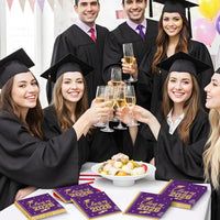 PERFQU Class of 2026 graduation napkins in blue and gold with cap and tassel design - view 7