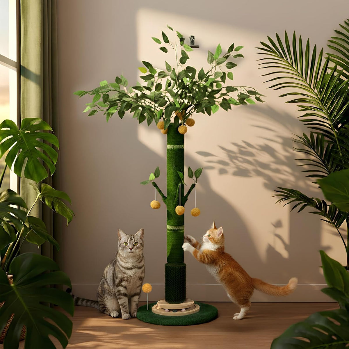 46" Extra Tall Cat Scratching Post for Large Cats, Sisal Rope – Essentials for Cats