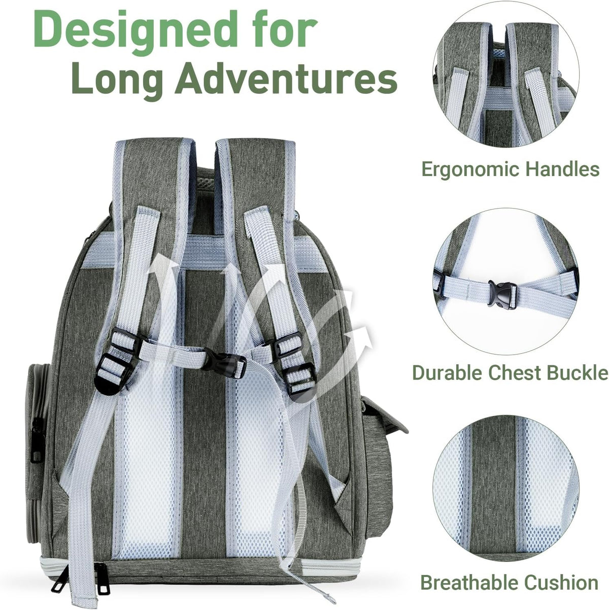 Cat Backpack Carrier Clear Bubble Window for Cats & Small Dogs up - Gray - image 4