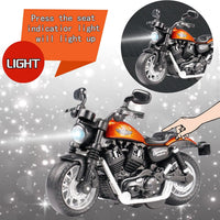 CYYSFIVQZ black 1:14 die cast pull back toy motorcycle with lights and sounds - view 5