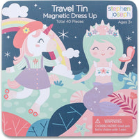 Stephen Joseph Travel TIN Magnetic Dress UP Bunny and CAT – Fun for Kids & Family - Unicorn and Mermaid