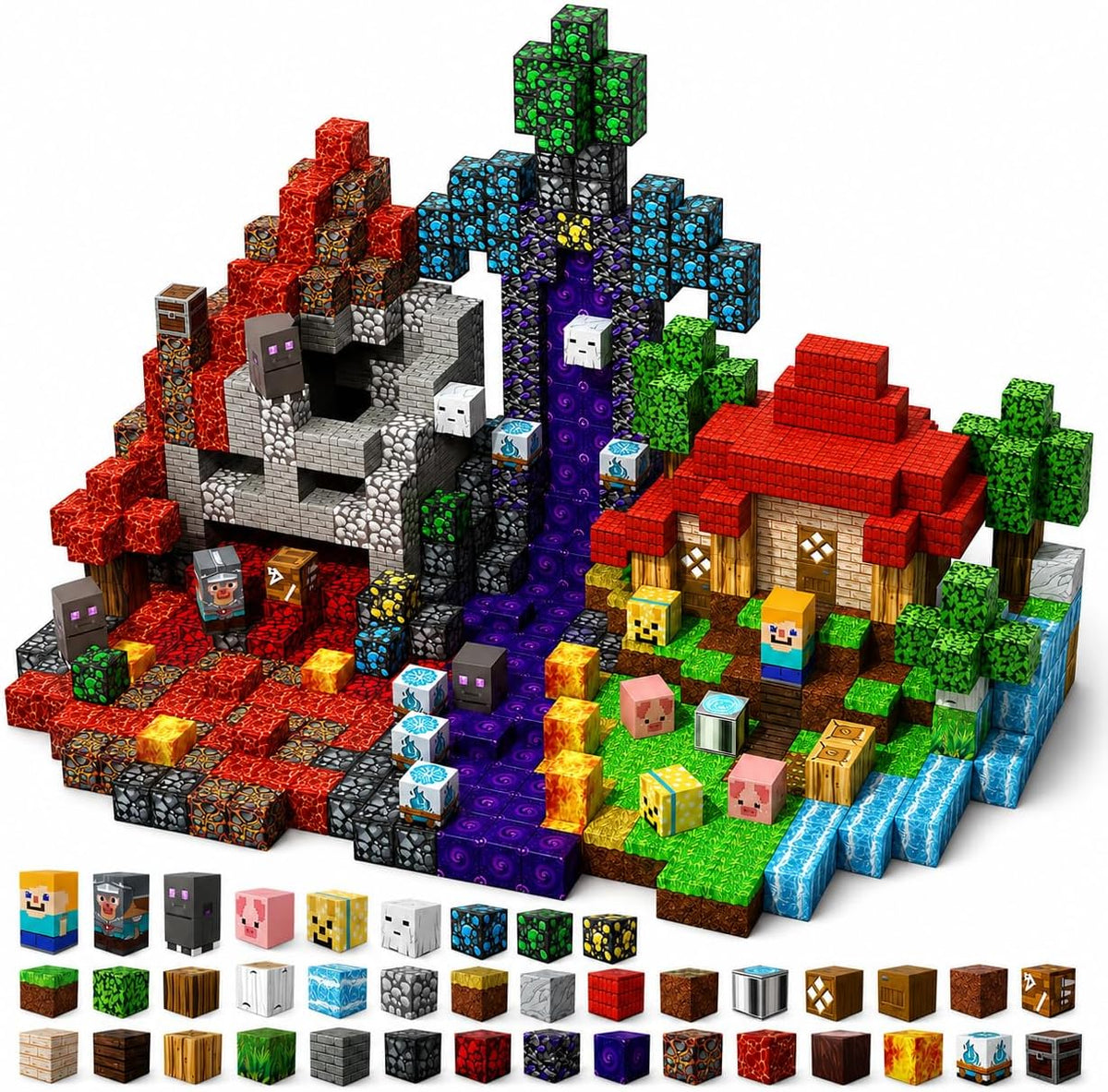 200 pcs Magnetic Blocks, Building Toys Gifts for Kids Age 3+ - Portal - 200 pcs