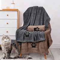 Dogvingpk Dog Towels for Drying Dogs 2 Pack - Black and Brown / M-36" * 28" - image 2