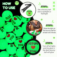 Seenelling 24 glow in the dark bouncy balls printed with Bible verses - view 27