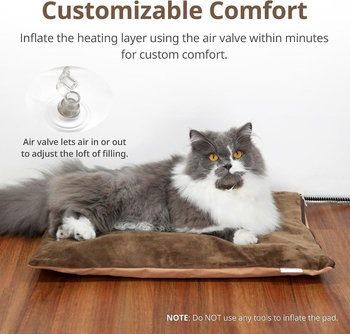 Outdoor Cat Heating Pad, 15.7" x 11.8", 30W, Grey – Essentials for Cats - Brown / 19.7"L x 15.7"W - image 3