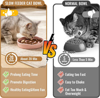 Elevated Slow Feeder Cat Bowls - Pink / 2 pack slow feeder - image 3