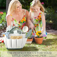 ZICOTO kids gardening set with watering can, rake, shovels, gloves, pots and tote - view 6