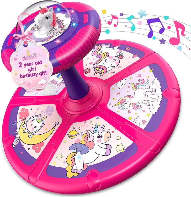 Flooyes Sit and Spin Toys for Girls 2 Years Old - One-Piece Base