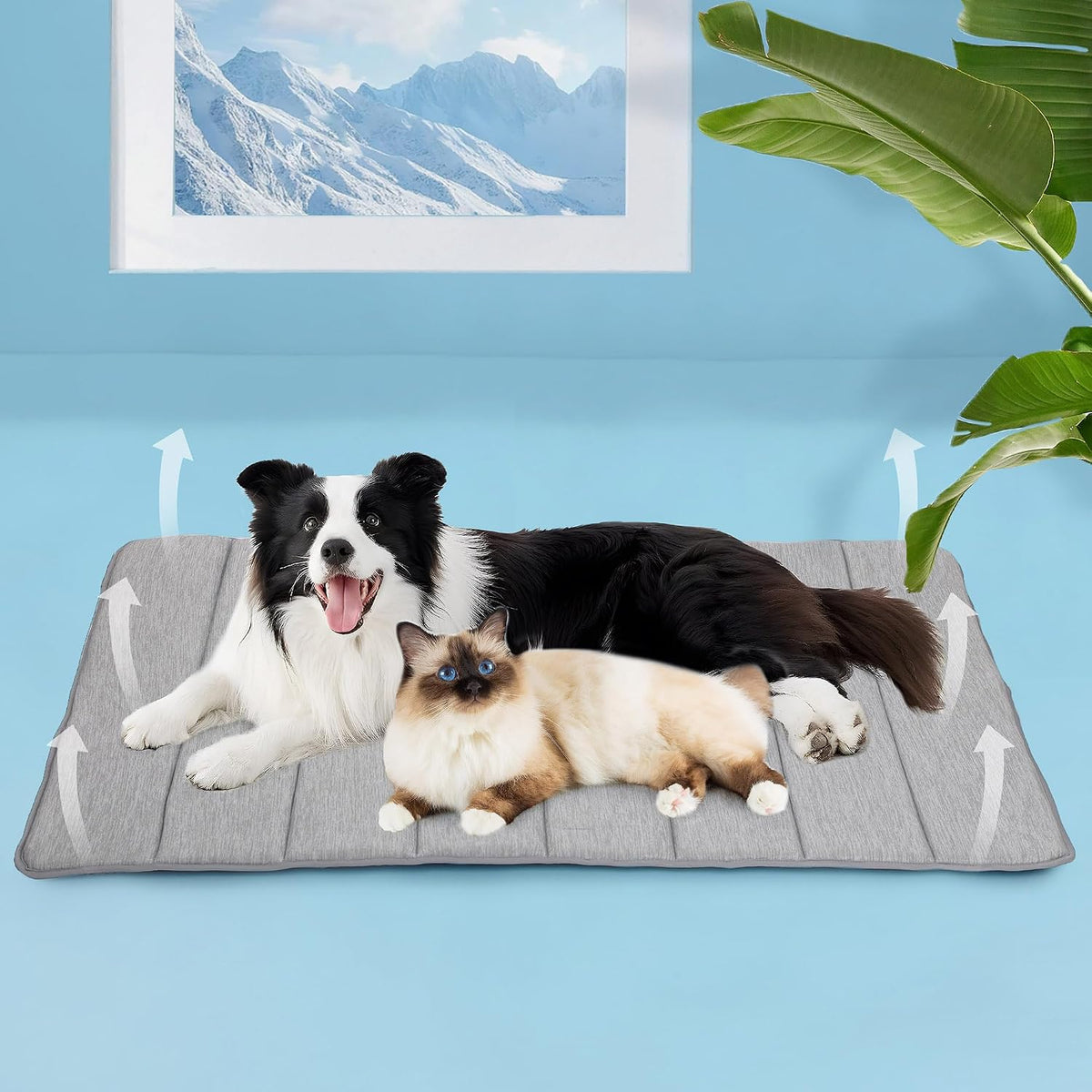 Dog Cooling Mat for Large Dogs, 35"x23" Memory Foam Pet Pad – Essentials for Dogs - Grey / 47"L x 29"W x 0.8"H - image 4